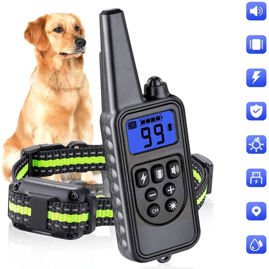 800m LCD Dog Training Collar with Remote Control Pet Bark Stopper Dog Waterproof Electric Training Collars With Beep Shock