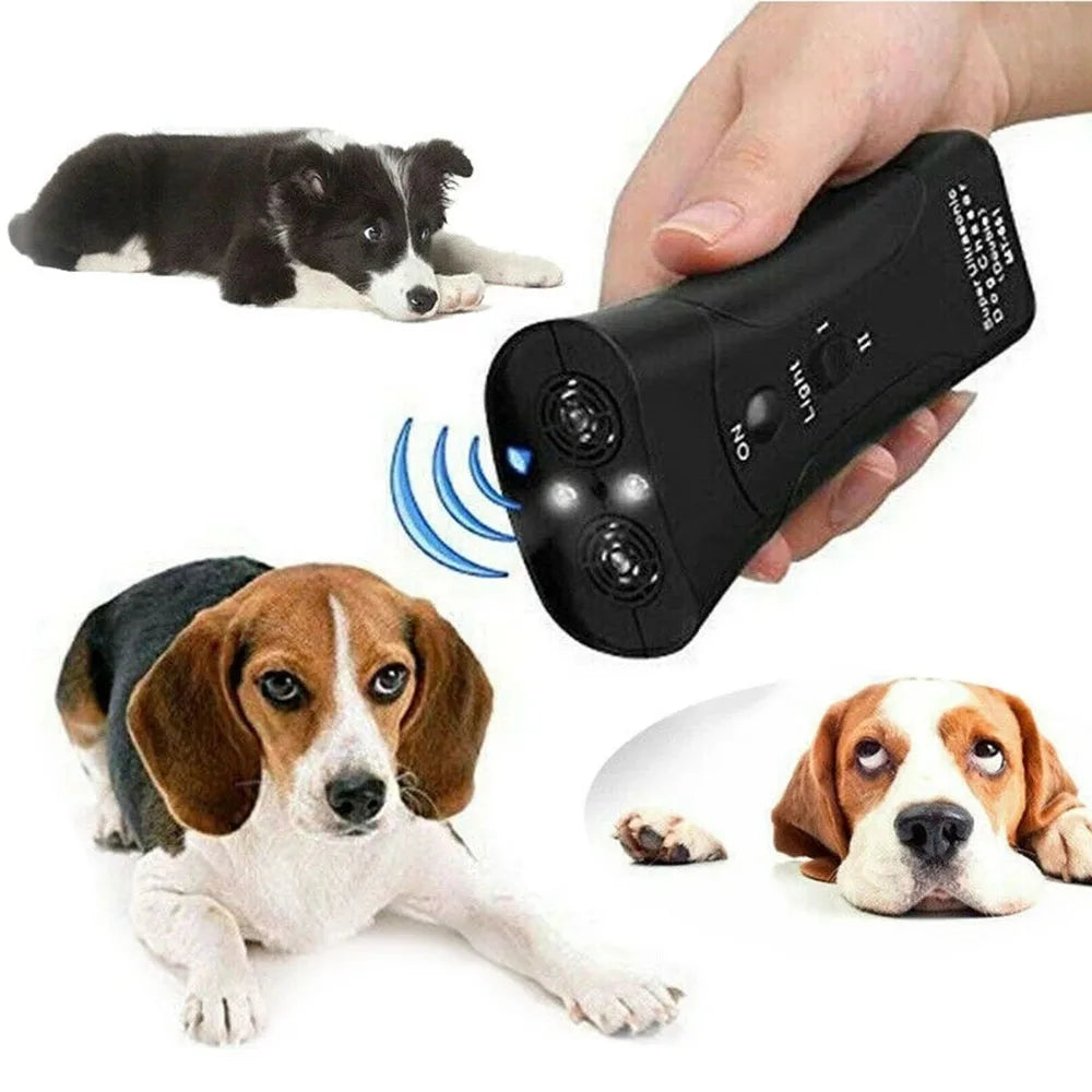 Ultrasonic Dog Chaser Stop Aggressive Animal Attacks Dog Repeller Stop Bark Device with LED Flashlight Pet Dog Training Tools