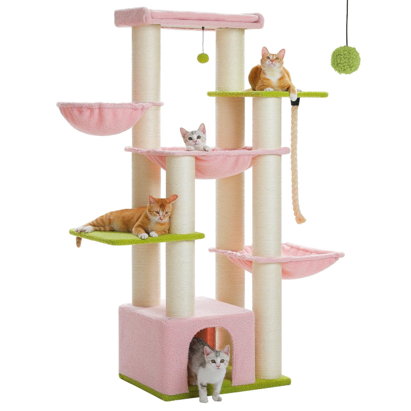 Big Cat Tree for Large Cats Robust Cat Tower with Several Levels Cat House Climbing Tree with Hammock 11 Sisal Posts Large Perch