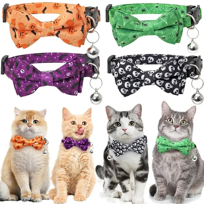 Pet Breakaway Cat Collar Halloween Adjustable Tie Bow Cute Puppy Kitten Collars Rabbit Accessories Pet Pet Products