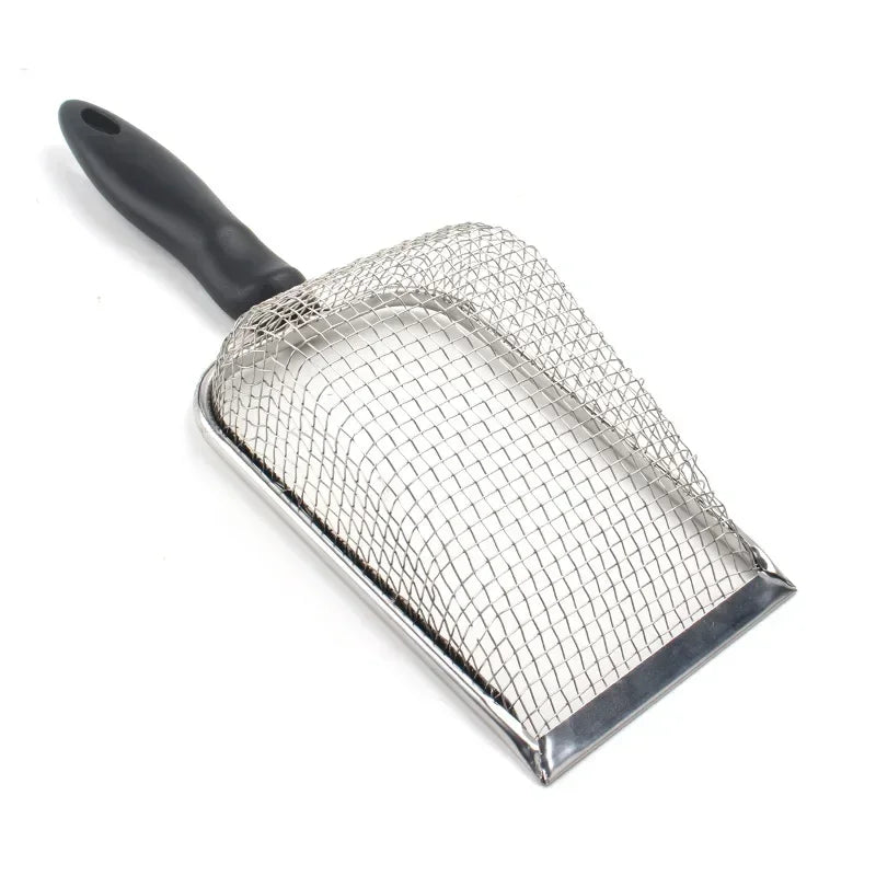 Pet Cat Waste Shovel Long Handle Stainless Steel Metal Shovel Litter Filter Garbage Sand Scoop Pet Cleaning Tool Cat Supplies