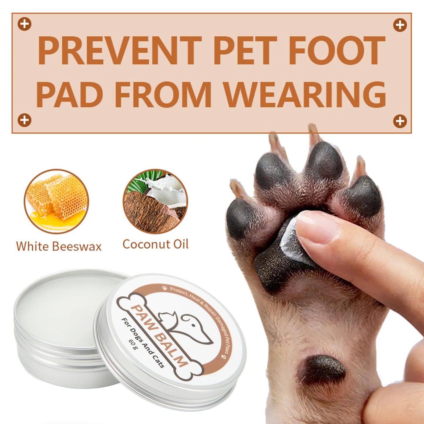 Dog Paw Wax Coconut Oil Paw Pad Protection Balm Treatment for All Extreme Weather Season Conditions