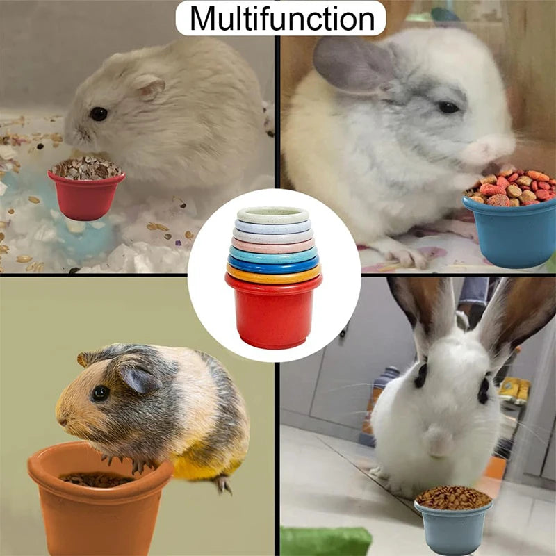 Small Animals Rabbits Toys Bunny Stacking Cups Bunny Hiding Food and Playing Toy Hamster Guinea Pig Nesting Toys