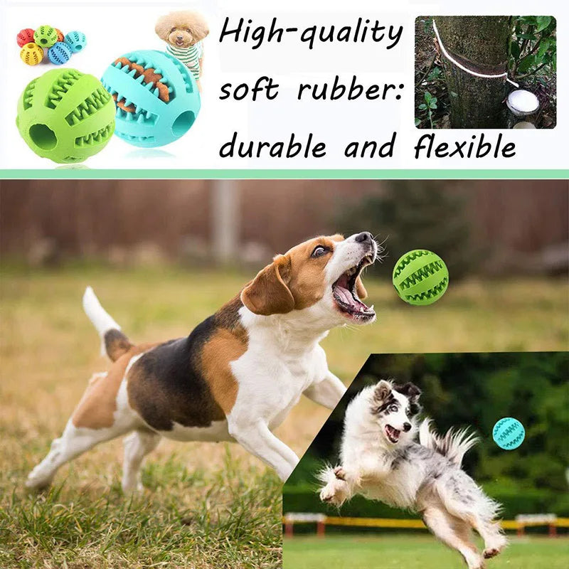 Pet Dog Toy Interactive Rubber Balls for Small Large Dogs Puppy Cat Chewing Toys Pet Tooth Cleaning Indestructible Dog Food Ball